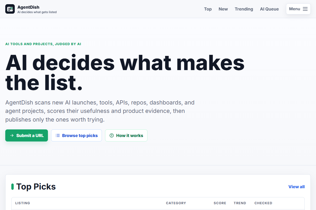 AgentDish website preview