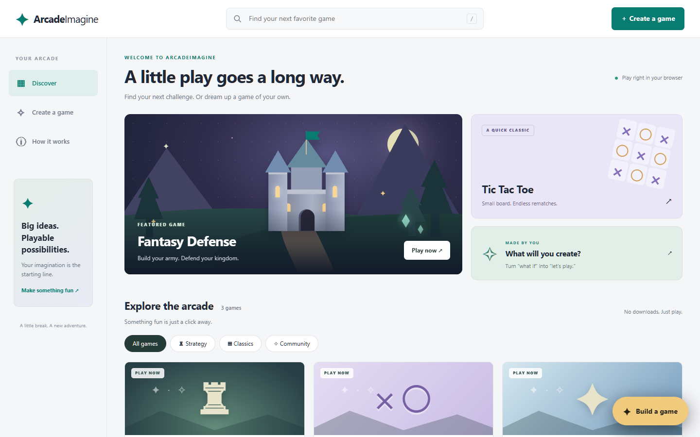 ArcadeImagine website preview