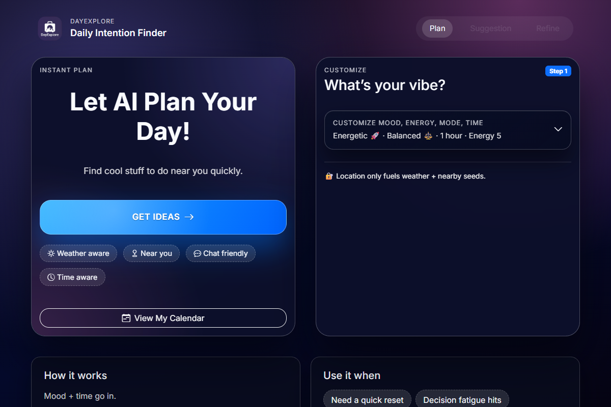 Day Explore website preview