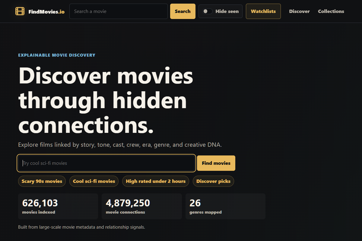 FindMovies website preview