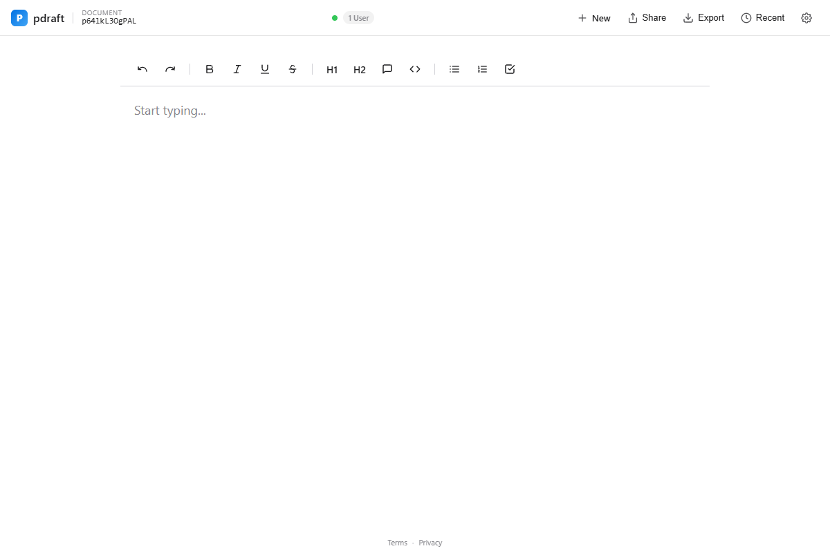PDraft website preview