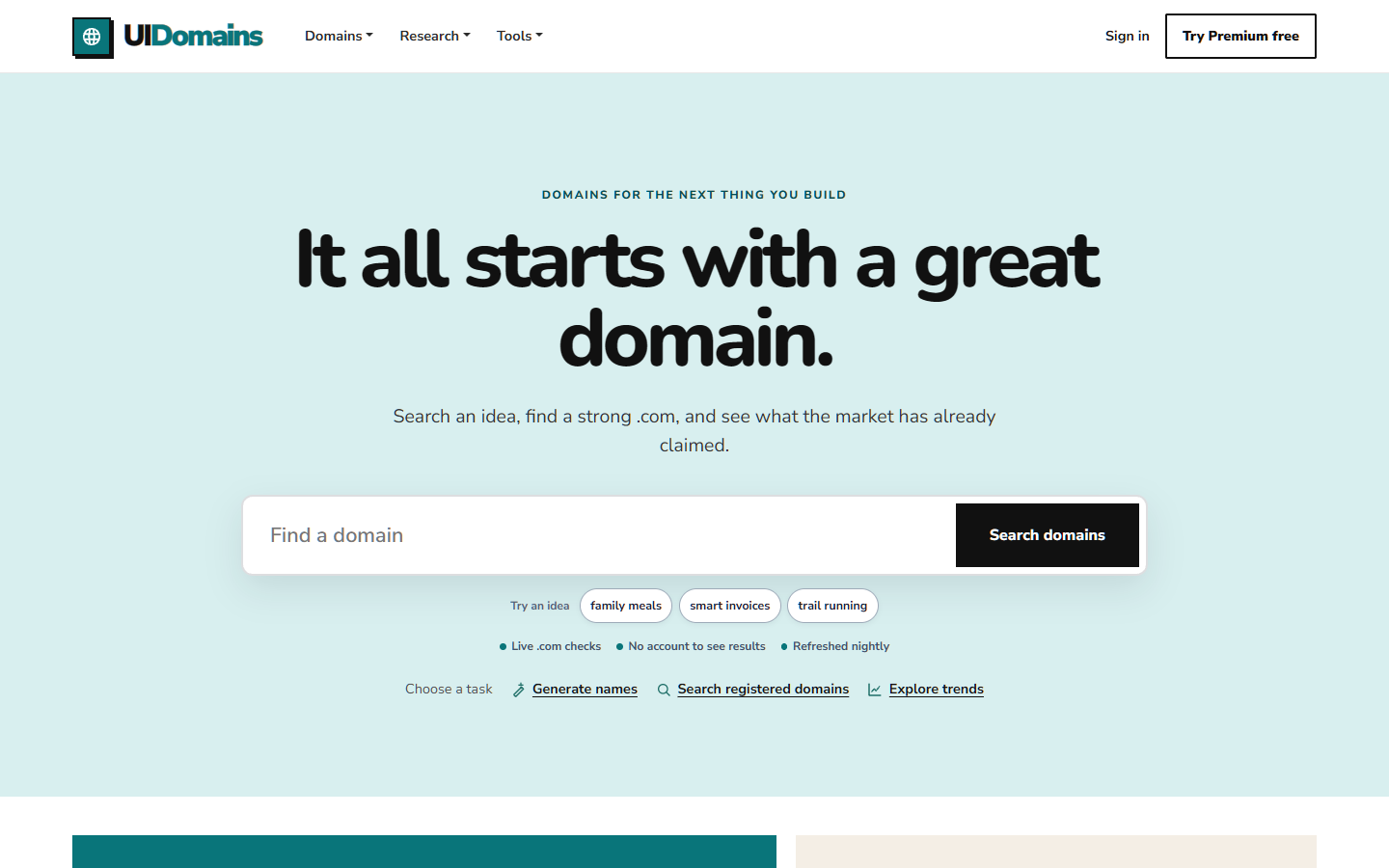 UIDomains website preview
